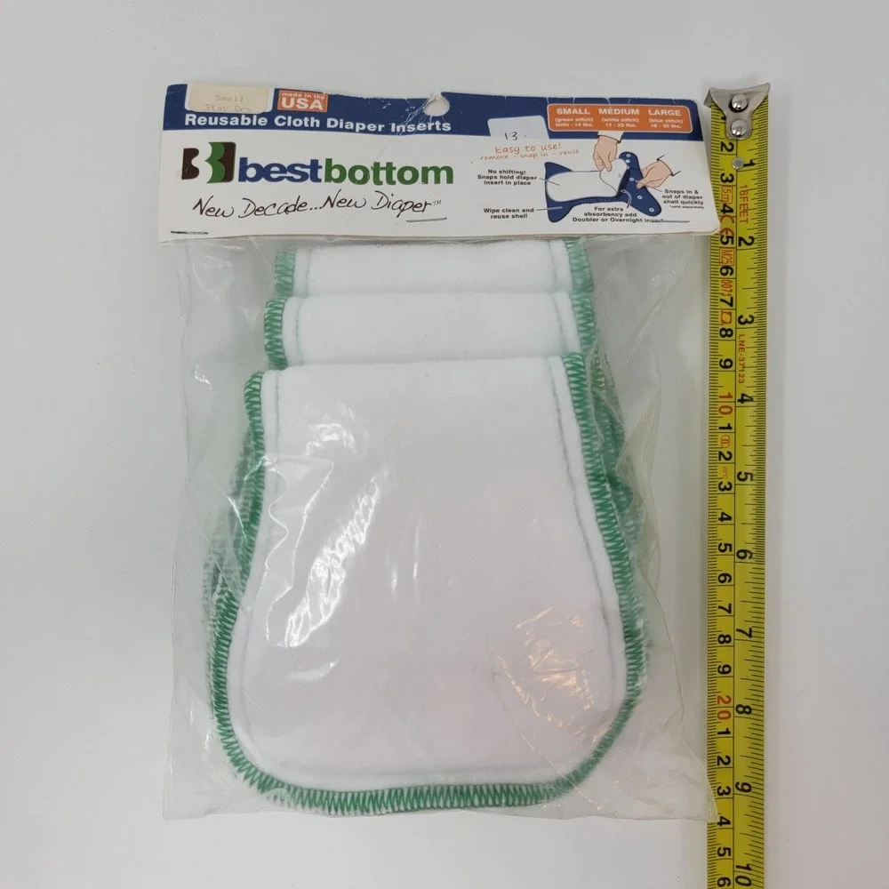 6 New Best Bottom Small Stay Dry Reusable Cloth Diaper Inserts ~ Up to 14 pounds